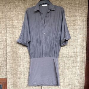 7 for all Mankind silk cotton batwing mini dress color grey
